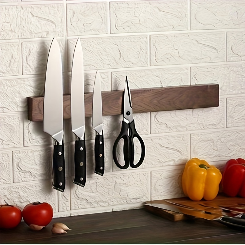 Commercial Kitchen Knife Holder - 1pc, 16inch Walnut Magnetic Knife Holder