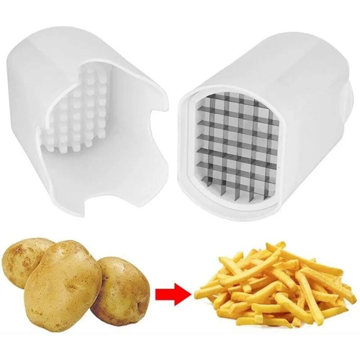 White French Fry Cutter Tool F - مراجعة Commercial Potato Peeler وسعره