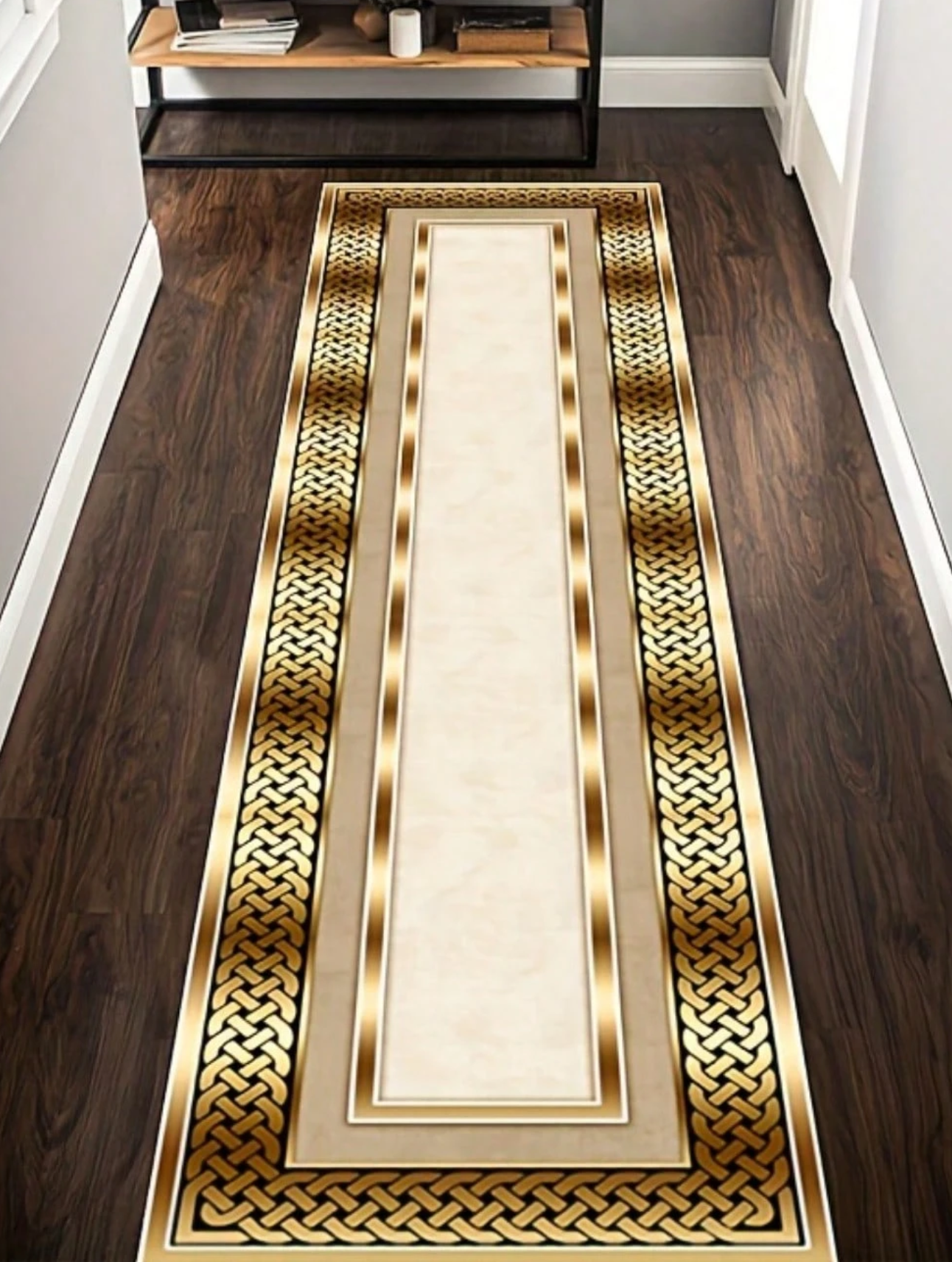 Geometric Gold Floral Feather  - مراجعة Commercial Kitchen Mats وسعره