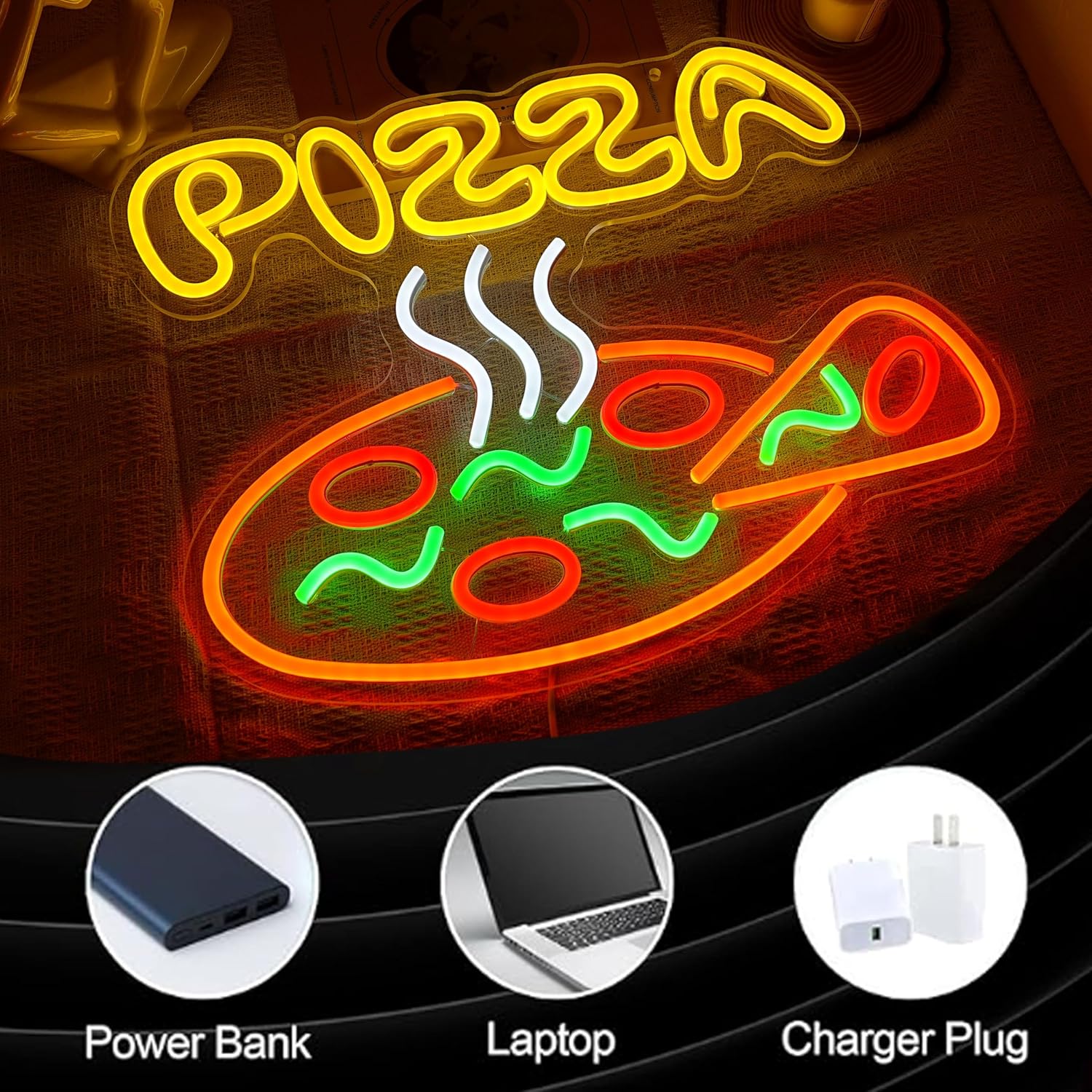 Pizza Neon Sign USB Dimmable L - مراجعة Commercial Kitchen Store وسعره