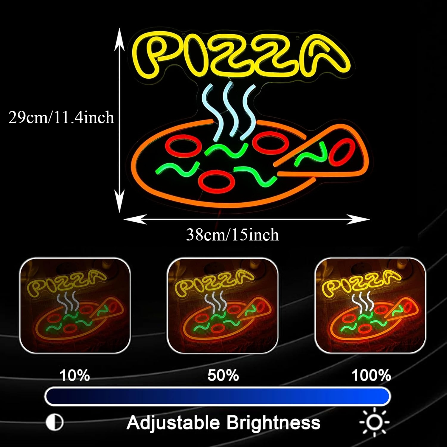 Pizza Neon Sign USB Dimmable L - مراجعة Commercial Kitchen Store وسعره
