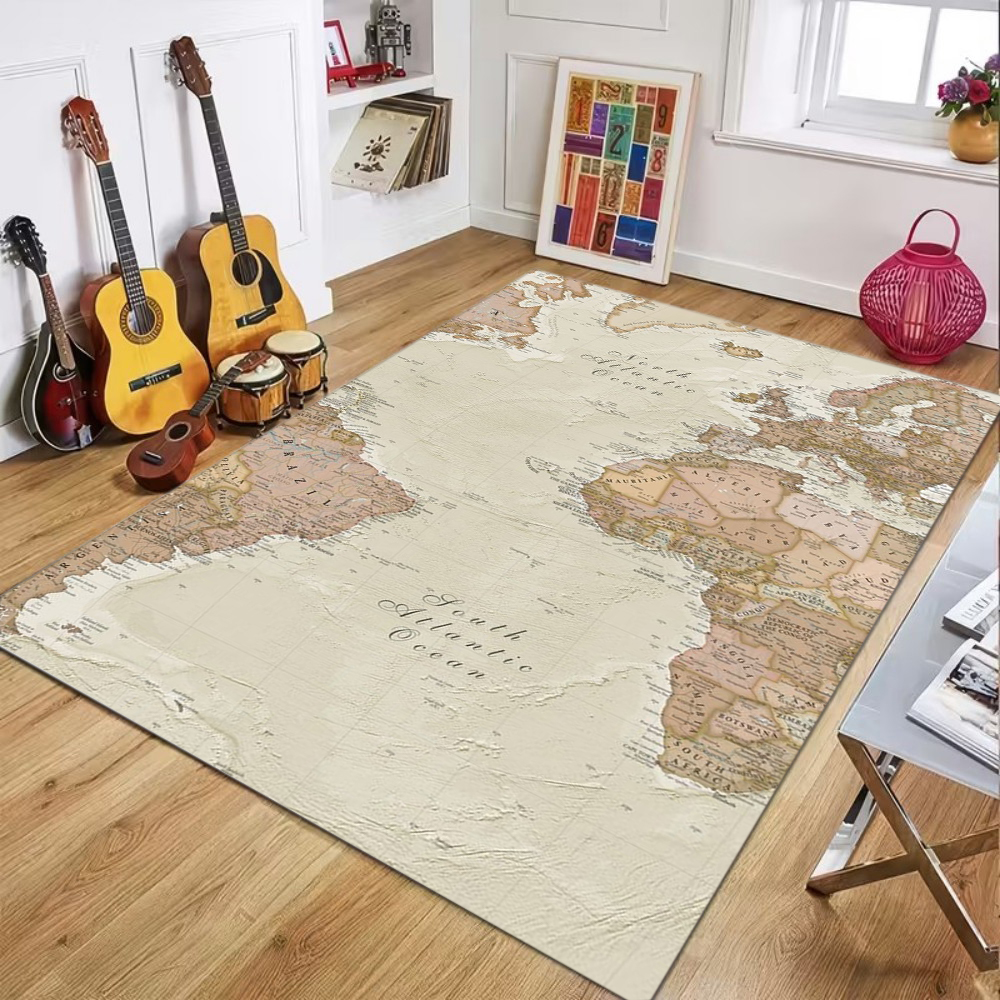 World Map Printed Carpet Child - مراجعة Commercial Kitchen Mats وسعره