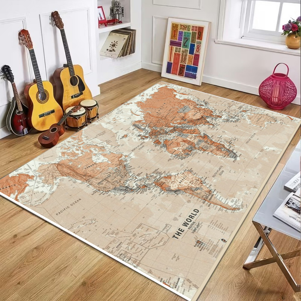 World Map Printed Carpet Child - مراجعة Commercial Kitchen Mats وسعره