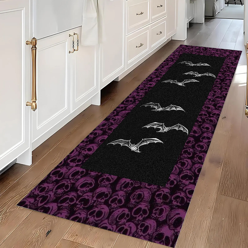 Gothic Skull & Bat Runner Area - مراجعة Commercial Kitchen Mats وسعره