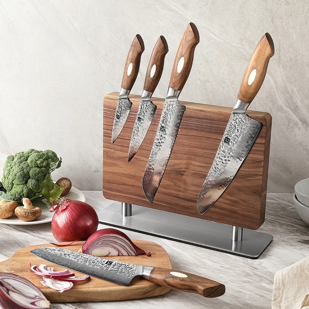 XINZUO Walnut Solid Wood+430 S - مراجعة Commercial Kitchen Knife Holder وسعره