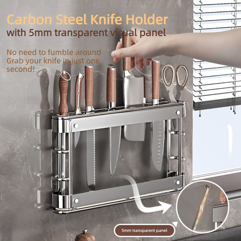 Carbon Steel Nail-Free Knife H - مراجعة Commercial Kitchen Knife Holder وسعره