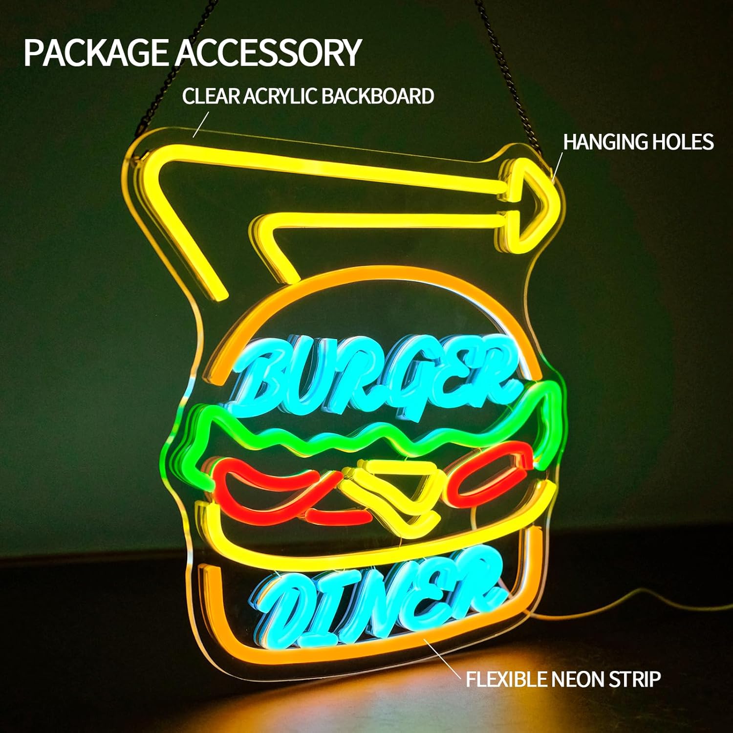 Burger Neon Sign Bussiness Art - مراجعة Commercial Kitchen Store وسعره