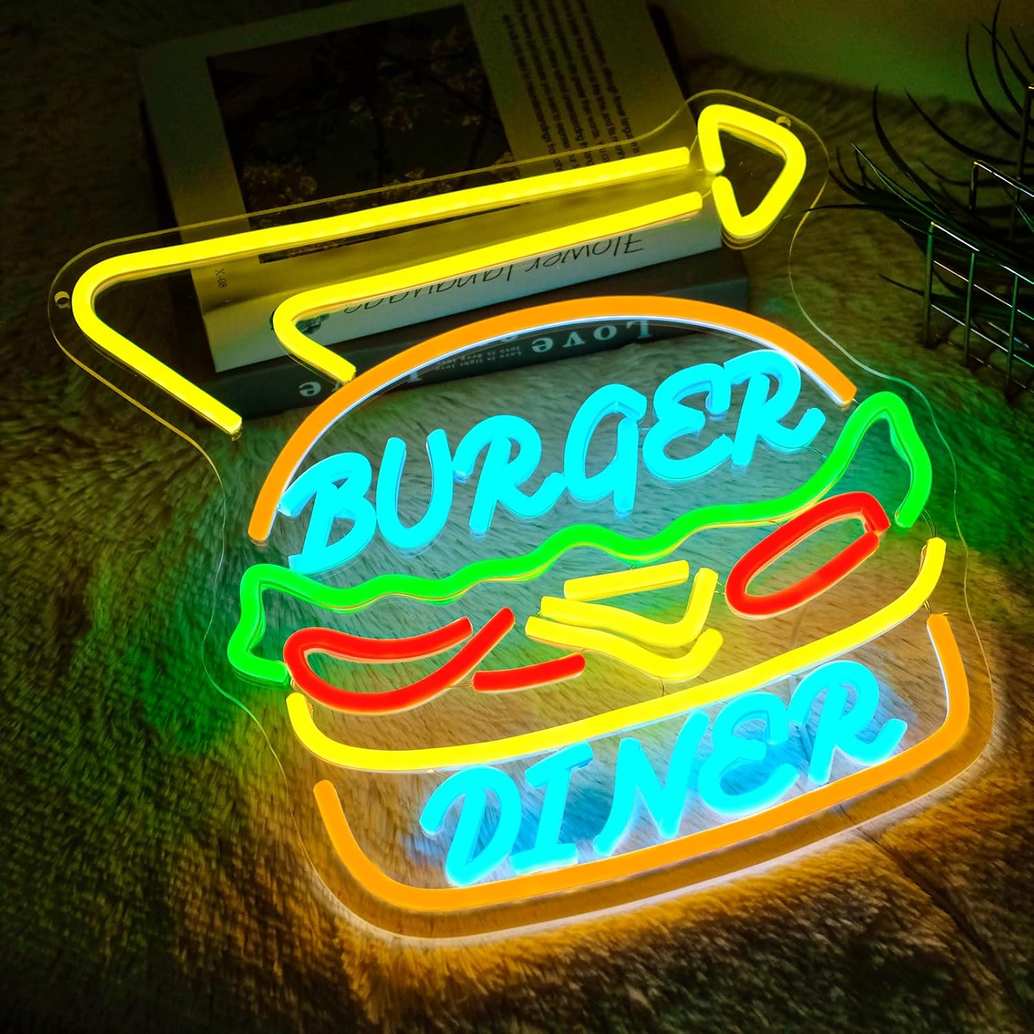 Burger Neon Sign Bussiness Art - مراجعة Commercial Kitchen Store وسعره
