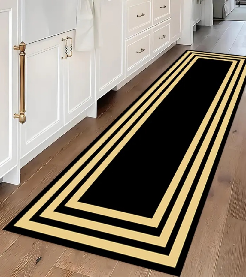 Luxury Black Gold Greek Key Bo - مراجعة Commercial Kitchen Mats وسعره