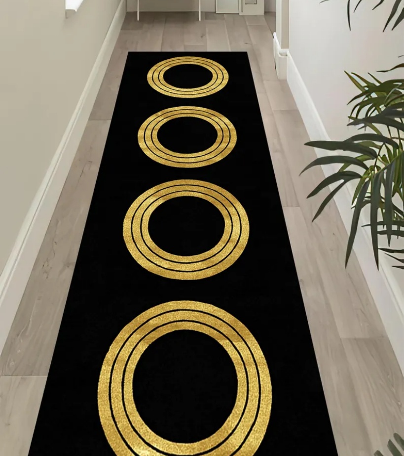 Luxury Black Gold Greek Key Bo - مراجعة Commercial Kitchen Mats وسعره