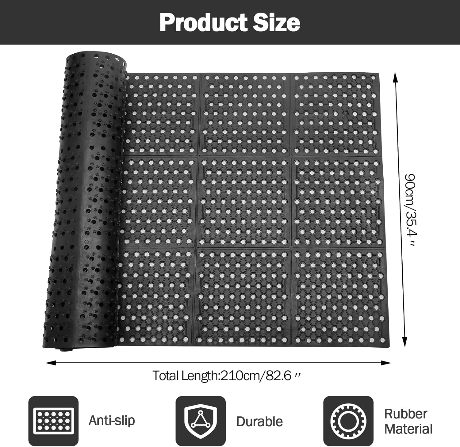 Anti-Fatigue Drainage Rubber M - مراجعة Commercial Kitchen Mats وسعره