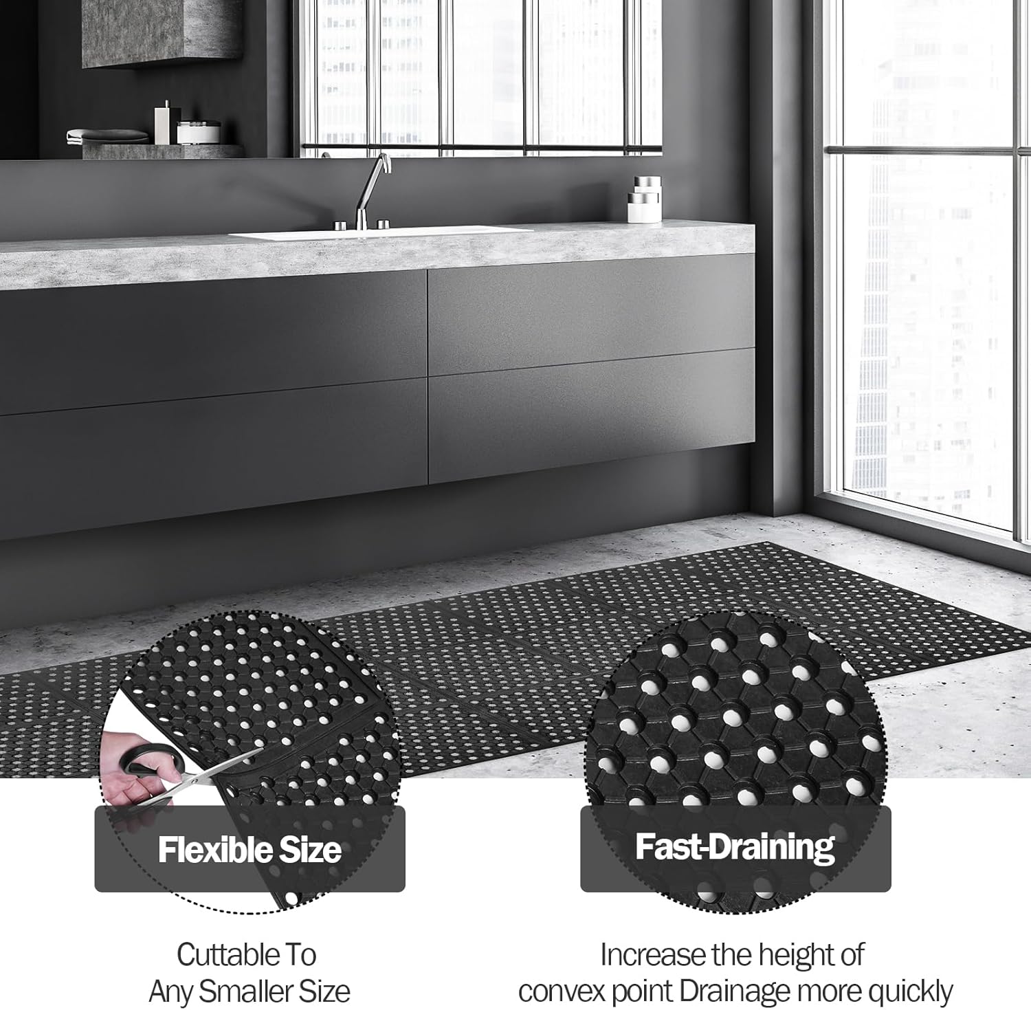 Anti-Fatigue Drainage Rubber M - مراجعة Commercial Kitchen Mats وسعره