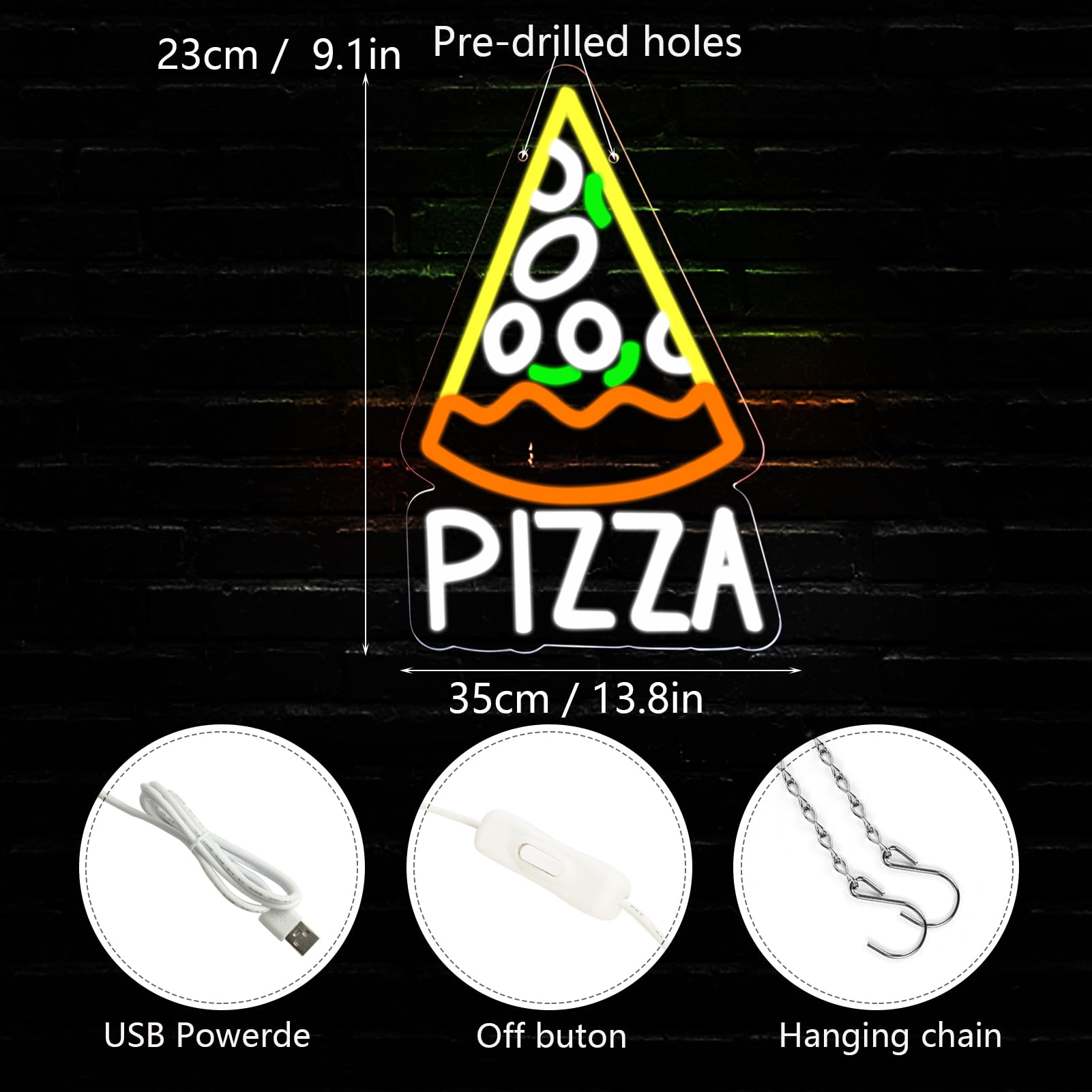 Pizza Neon Sign for Pizzeria B - مراجعة Commercial Kitchen Store وسعره
