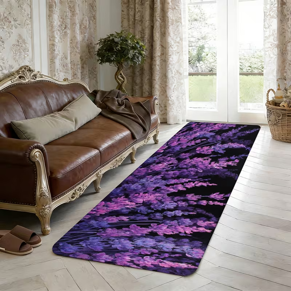Lavender Floral Print Runner R - مراجعة Commercial Kitchen Mats وسعره