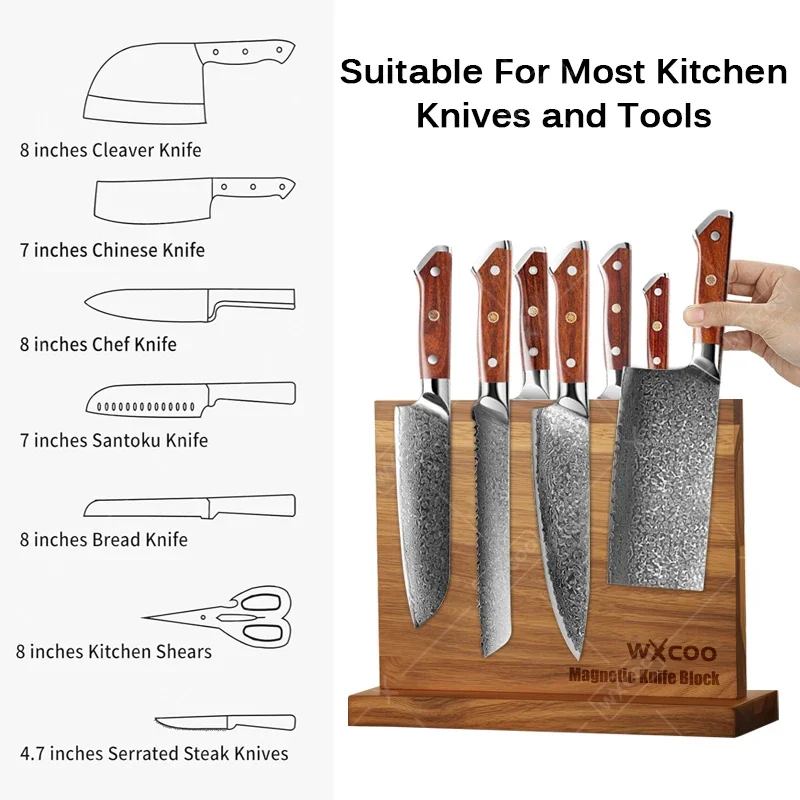WXCOO Magnetic Knife Block Kit - مراجعة Commercial Kitchen Knife Holder وسعره